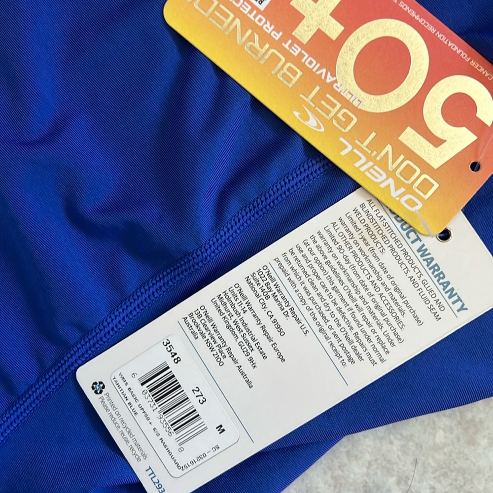 O’Neill Basic Skins UPF 50+ Rash Guard 💙🤍🌊🏄♂️ - Picture 5 of 7